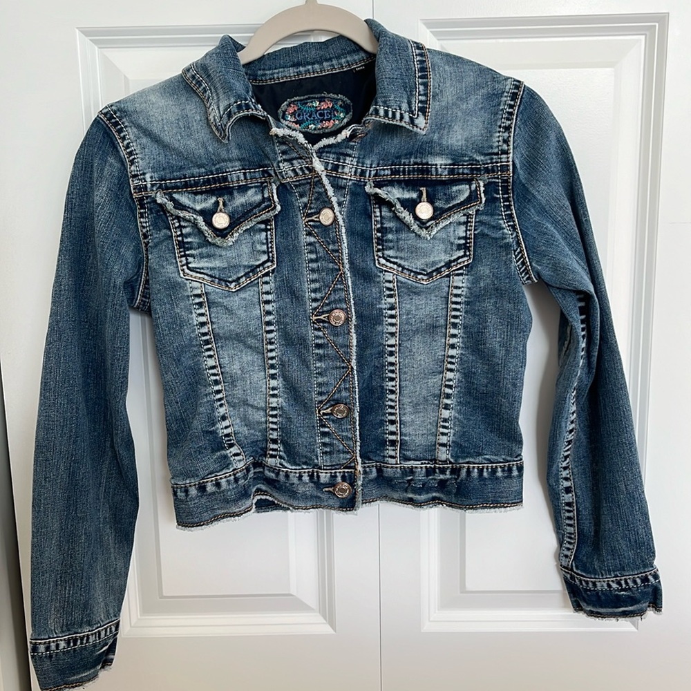 Grace in LA Girls Jean Jacket Size XL